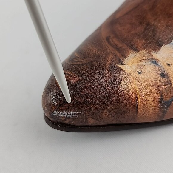 Icon Women's Leather Tan Wearable Art Western Horses Heeled Mules Shoes Size 7 - Picture 14 of 16